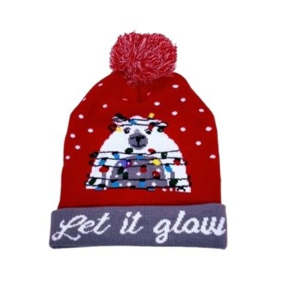 #K9 Christmas Light up Knit Llama Hat - Picture 2 of 7